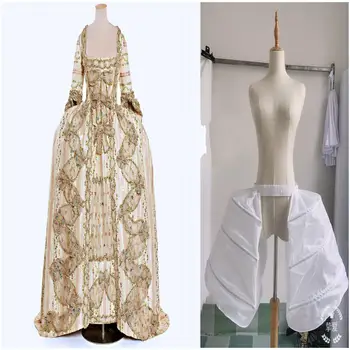 Donje victorian haljina u kavez, kratka donja suknja, krinolina u stilu baroka, 3 obruča, donja suknja, Pribor za kostime za косплея