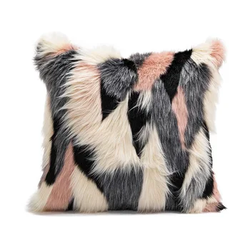 Luksuzna torbica za jastuk od umjetnog krzna, mekani plišani jastuk pokriva u patchwork stilu, ukrasni jastuci moderne modne kuće dekor