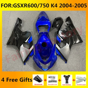 Novi kit обтекателей za motocikle ABS, pogodan za GSXR600 750 04 05 GSXR 600 GSX-R750 K4 2004 2005, kompletan setove обтекателей, plava, siva