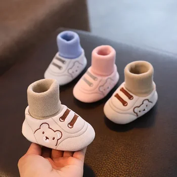 Jesensko-zimska obuća za bebe 3-6-12 mjeseci, tkiva cipele za osam mjeseci, jednostavna početna đonovi obuća za bebe i za dječake i žene