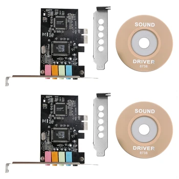 2X zvučna kartica pci-e 5.1, аудиокарта surround 3D zvuka PCI Express za PC s visokim performansama izravnog zvuka i niske nosačem