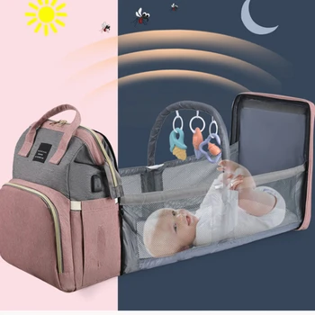 Sklopivi torba za mame, lagan prijenosni sklopivi krevetić, ruksak velikog kapaciteta