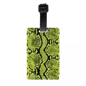 Tekstura je zmija zelene kože Багажная tag sa po cijeloj površini od zmijske Putnu torbu Kofer Zaštitni poklopac Identifikacijski prečac
