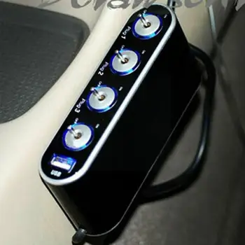 12 4-Полосное Auto punjač Auto upaljač USB priključak s više разветвителями s priključka adaptera za Priključak B3N0