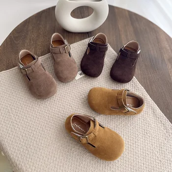 Korejski dječje cipele 2023 godine, Proljeće i jesen Vintage kožne cipele za dječake, Fine cipele od mat kože, Mahunarke cipele