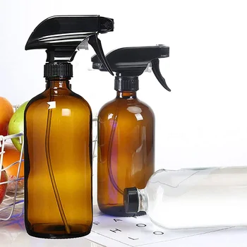 250 ml/500 ML Prazan Amber staklena boca-prskalica, rezervoar za višekratnu upotrebu, up raspršivač za eteričnih ulja, sredstva za čišćenje ili magle