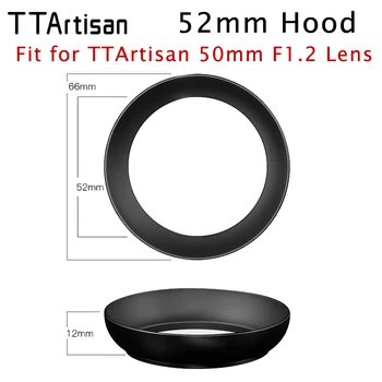 Pribor za poklopac TTArtisan 52mm metalni poklopac za objektiv kamere TTArtisan 50mm F1.2