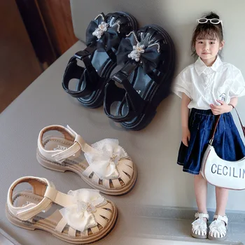 Ljetne Sandale Princeza s kravatom-leptir za Djevojčice, Cipele 2023 godine, Dječje Cipele, Dječje Sandale na ravne cipele, Dječje Plaža Cipele, Veličina 4 i 9 godina