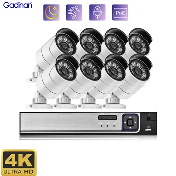 Gadinan Outdoor Night Vision 8MP 4K Sigurnosne Kamere System 8CH CCTV NVR Kit Komplet za video Nadzor Sa Dvostrukim Izvorom Svjetlosti Ip Camer