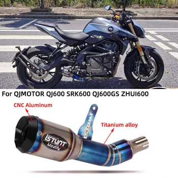 Ispušni sustav Motocikla Od Legure titana Promjene Šal Srednje Cijevi Za QJMOTOR QJ600 SRK600 QJ600GS ZHUI600