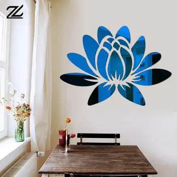 3D DIY naljepnica s cvijetom Lotosa na slr zid Odvojiva akril umjetničkih slika Naljepnice za dnevni boravak spavaća soba Dekoracije doma