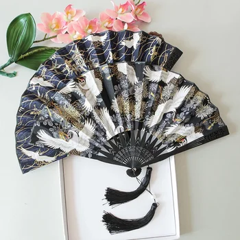 Sklopivi navijač sakura crane u japanskom stilu, ženski vanjski ukrasni ručni ventilator, ukrasa za dom, Plesni svadbeni poklon, suvenir