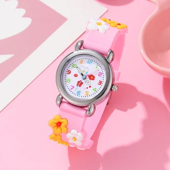 Nove Dječje sat Crtani sat Pink Silikonske kvarcni ručni sat rođendanski Poklon za djevojčice i dječake Vrijeme studija za djecu Satovi za djevojčice Reloj