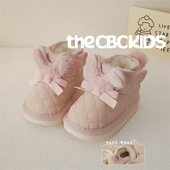 Dječje zimske cipele za djevojčice, svakodnevne cipele slatka rabbit srednje dužine za male dječake, toplo pliš čizme za bebe, veličine 18-