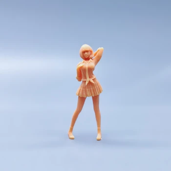 1/64 1/43 Figurice Razmjera Model Od Smole JK Suknja S Kravatom Djevojka Neobojeni Minijature Diorama Ručno oslikana S037