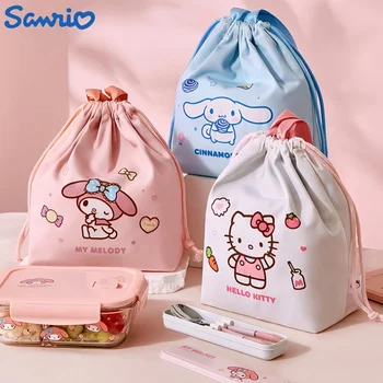 Sanrio Slatka Cinnamoroll Hello Kitty Melody Bento Bag Ručak-Boks Velikog Kapaciteta Student Torba-Тоут Izolacijski Torbe Set Za Jelo Poklon