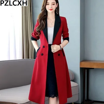 Ženska zima 2023, Novi stil, Popularna Korejska verzija, casual moda, kaput ton temperamenta, verzija srednje dužine, dvostruka тренч