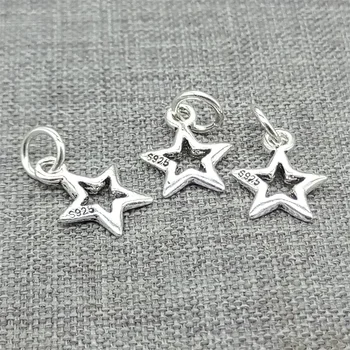 12 Komada 925 Sterling Srebra Mali Pentagram U Obliku Zvijezde Privjesci za Narukvice I Ogrlice