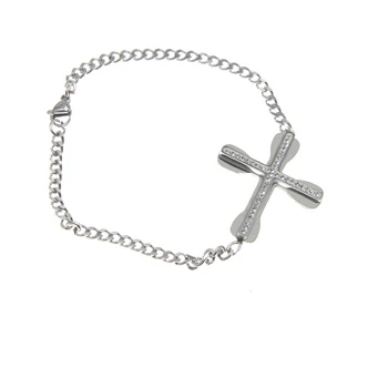 Čelična narukvica sa lancem-šarmom Jednostavan nakit poklon za žene poklon za majčin dan