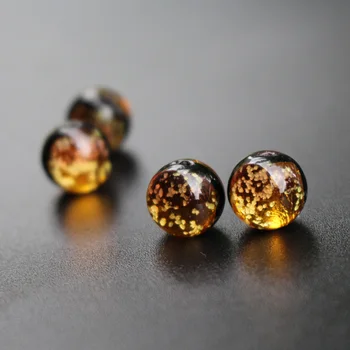 10шт 8 10mm 12mm 14mm Staklene perle Лэмпворк Sjajne perle Лэмпворк narančaste boje za izradu nakita, narukvica, naušnica, ogrlica