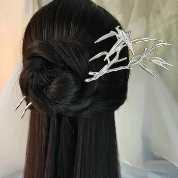Kineski štapići za kosu Metalne Kopče u obliku bambusa Pribor za kosu Hanfu za djevojčice i Starinski Berba Pramen kose Vilice Štapići za jelo Nakit