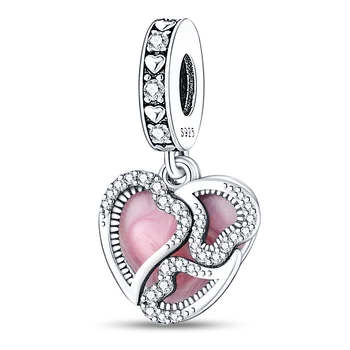 Romantični šarm od 925 sterling srebra i ružičasta dragi kamen: 