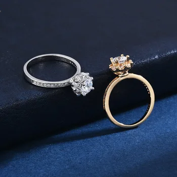 Novi moderan Ovjes s кубическим цирконием za mladence, Vjenčani prsten od bijelog zlata, modni nakit za žene