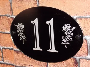Individualni Personalizirane Moderan Akril Kućni Broj Vrata Vrata Zidni Znak Pločica Cvijet Ruže