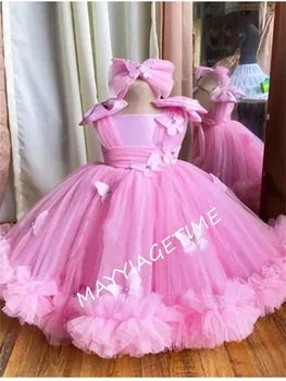 Loptu haljina Po mjeri, haljine za djevojke u cvijetu, višeslojni tila, 3D leptir, haljina princeze za svoj rođendan, haljina za prvu pričest