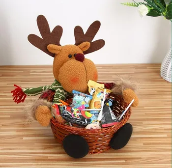 Dekoracija Božićne košare za spremanje čokolade, Košarica za pohranu Djeda Mraza, Poklon Slama Košarica od ratana, Pribor za piknik, Alati