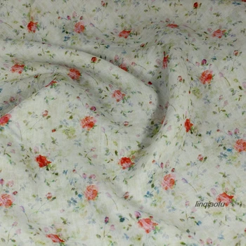 Originalni dizajn bistra monotono tkanina s cvjetnim ispis rami na bijeloj podlozi