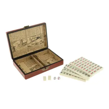 Starinski mini-skup kineskih маджонгов bijele boje s ručni футляром za retro-mahjong