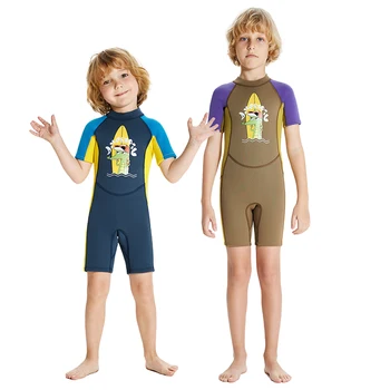 Неопреновый odijelo za djecu, 2,5 mm, termalnih odijela za ronjenje, cjelovite kupaćih kostima za dječake, kratki rukav, kupaći kostim za surfanje