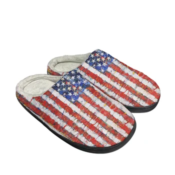 SAD Američku Zastavu Trendy, Pamuk, Papuče Po Mjeri Muške, Ženske Sandale Pliš Svakodnevne Topla Cipele Termalne Udobne Papuče