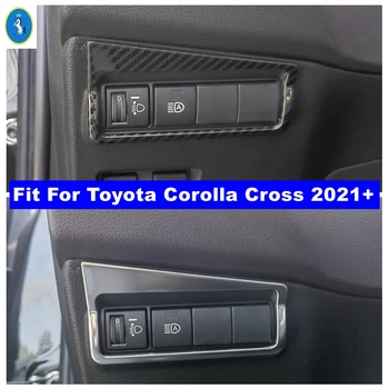 Lampe Prekidači Svjetla Gumba Poklopac Šine Za Toyota Corolla Cross 2021-2023 Auto Srebrna/Karbonskih Vlakana/Crna Mat