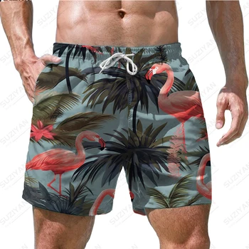 Kratke hlače s гавайским po cijeloj površini, Kratke hlače za surfanje, Ljetna muška быстросохнущая plaža odjeća, Kratke hlače za kupanje velikih dimenzija, Svakodnevne modne gaćice