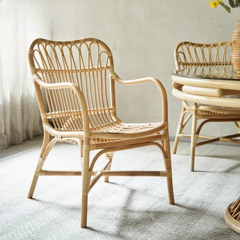Minimalistički obiteljski ротанговый stolica, fotelja, trpezarijski stolicu od ratana u skandinavskom stilu za dnevni boravak, stolica za odmor, dnevni boravak hotelu sa smještajem u obitelji cha