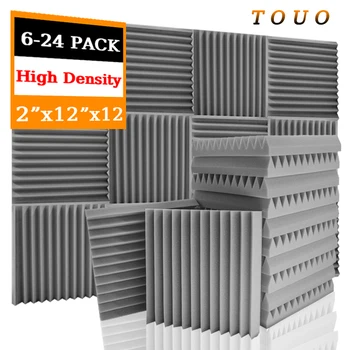 TOUO 6-24 KOM Akustične pjena klinaste zidni panel, zvučni izolator pločice za kućne studijskog snimanja, Высокоплотная pjena za smanjenje buke