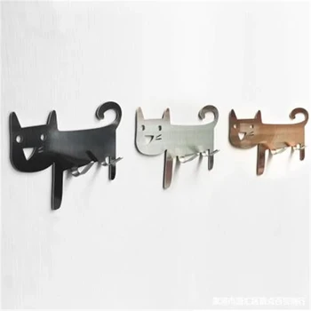 Metalna kuka Vješalica za ključeve u obliku ukrasne rep Mačka Kuhinjski Zidni držač Vrata Polica za pohranu odjeće, Bešavne Zidna Kuka