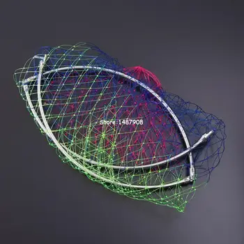 Sklopivi točno postavili mreža za ribolov mušičarenjem dužine 40 cm, Glava i prsten od nehrđajućeg čelika, Krupan flaks, šarene riblja mreža L279