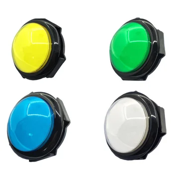 arkadna gumb promjera 100 mm, pribor za arkadne igre, šarene led gumb s okruglog pozadinskim osvjetljenjem