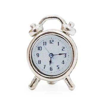 Odoria 1:12 Minijaturni Metalni Srebrni sat za Alarm sat Stolni Namještaj za dnevni boravak, Spavaće Pribor za dollhouse Dekor dollhouse