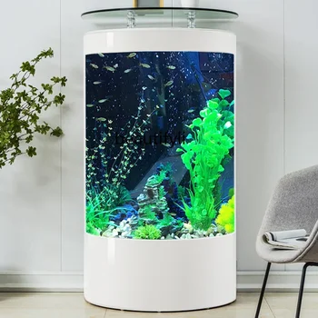 Jednostavan Luksuzni Polukrug od običnog stakla za akvarij s ribama Potrošačke Akvarij za zamjenu poda Ekološki Lonac za vodu