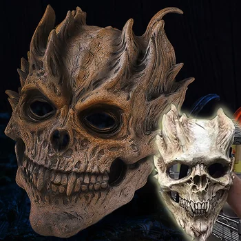 Maske užasa s lubanjom, Demon, Halloween, Cosplay, Kostur Ratnik, masku užasa smrti, kostimi za stranke, ideju, Unisex