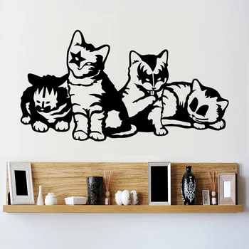 Ukrasne vinil naljepnice za zid Kittens Group Kiss Art Design Mačke Naljepnice za zid Udaljiti naljepnice sa životinjama za dječju sobu Besplatna Dostava