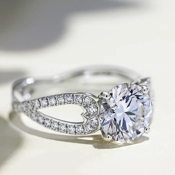 Moderna zaručnički prsten Huitan Srebrne boje s cross-over prstenom, Blještavo kubni cirkonij, Novi prsten za žene, Temperament zurke, Ženski nakit