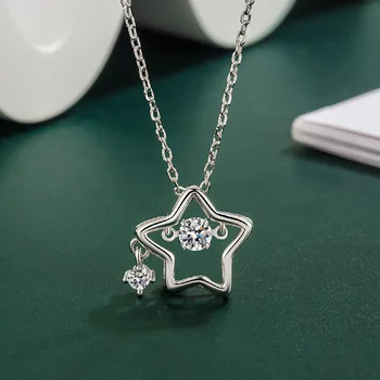 Moderan sjaj, kristalno privjesci u obliku zvijezde, ogrlica za djevojke, ženske, lanac, ogrlice s individualnim estetskim dizajnom, Y2k Jewelry 2023
