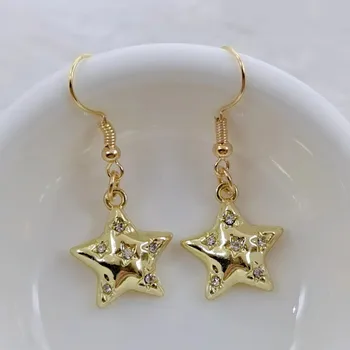Zlatne naušnice u obliku zvijezde s rupom, poklon nakit, Ženske naušnice u obliku zvijezde, naušnice u obliku srca