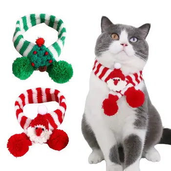 Božićni šal za mačke, Zimske pletene marama za pse, mačke, zeca, štene, lutke, Zgodan pletene Božićni Šal za psa, na Božić