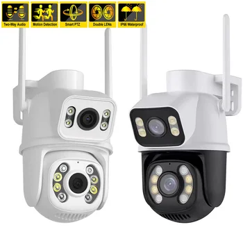 HD 6MP WiFi IP Kameru Sa Dvostrukim Objektivom Za Zaštitu Vanjskog CCTV PTZ 360 Monitor Secur Kamera Smart Home Nadzor Cam